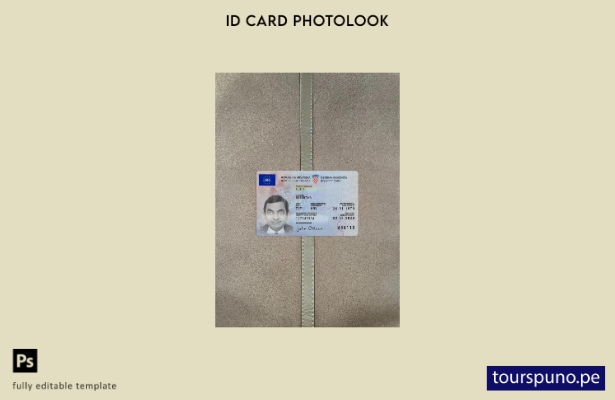 listo para imprimir tarjeta de identificación de Croacia presente plantilla fron